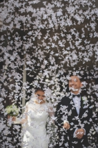 CONFETTI CANNON WITH BUTTERFLIES WHITE 60 CM