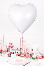 Foil Balloon Heart, 61cm, white