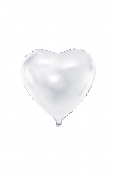 Folienballon Herz, 61cm, weiß
