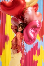 Folienluftballon Herz, 75x64,5 cm, rosa