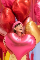 Folienluftballon Herz, 75x64,5 cm, rosa