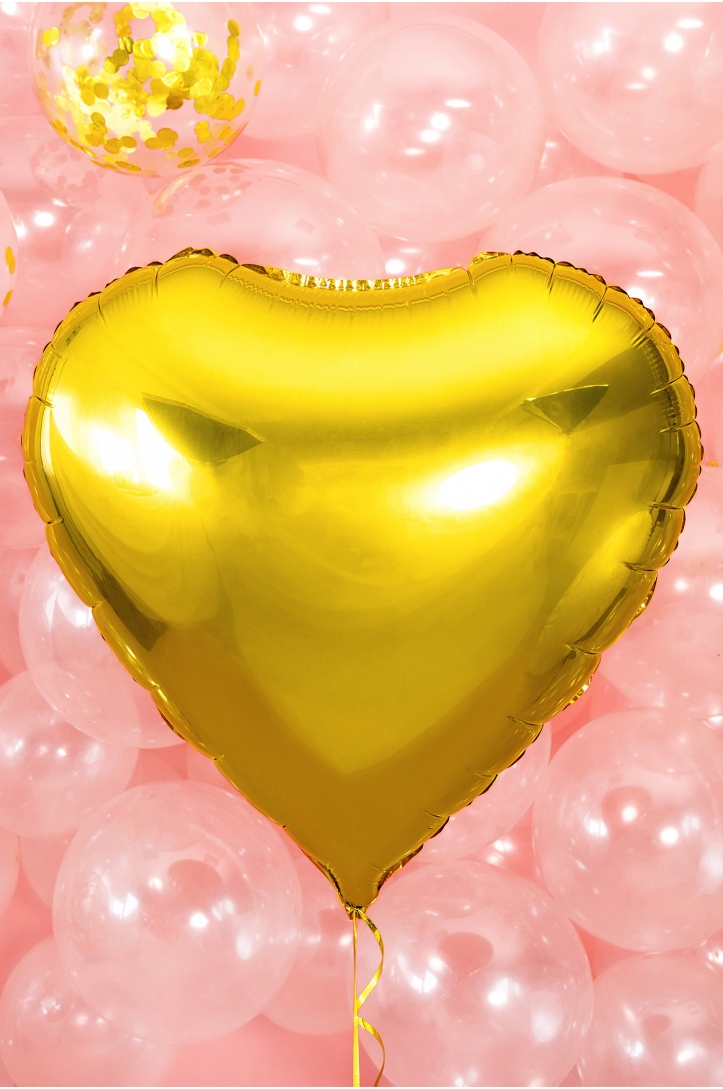 Balon foliowy Serce, 61cm, złoty
