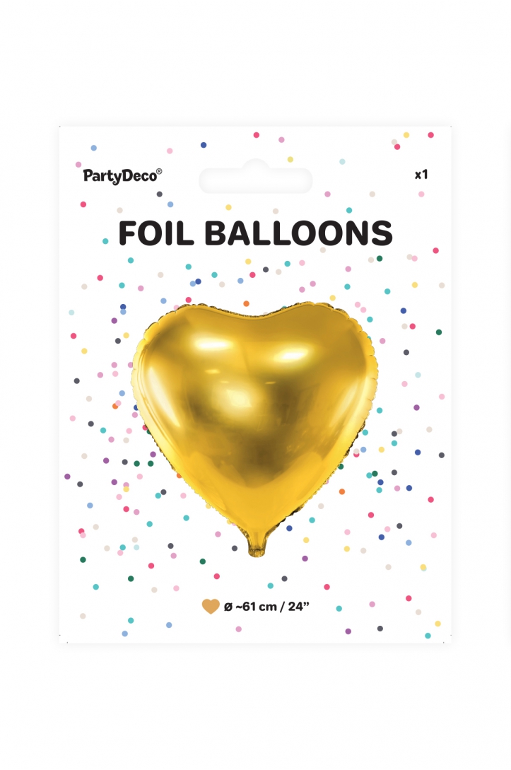Folienballon Herz, 61cm, gold