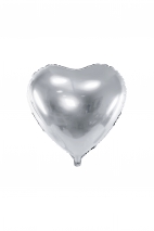 Balon foliowy Serce, 61cm, srebrny