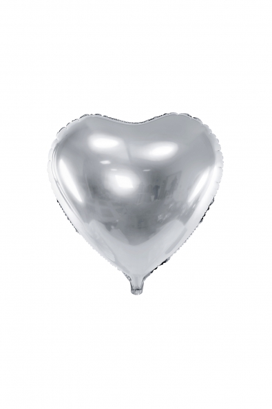  Folienballon Herz, 61cm, silber
