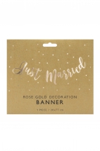 Banner Just Married, roségold, 20x77cm