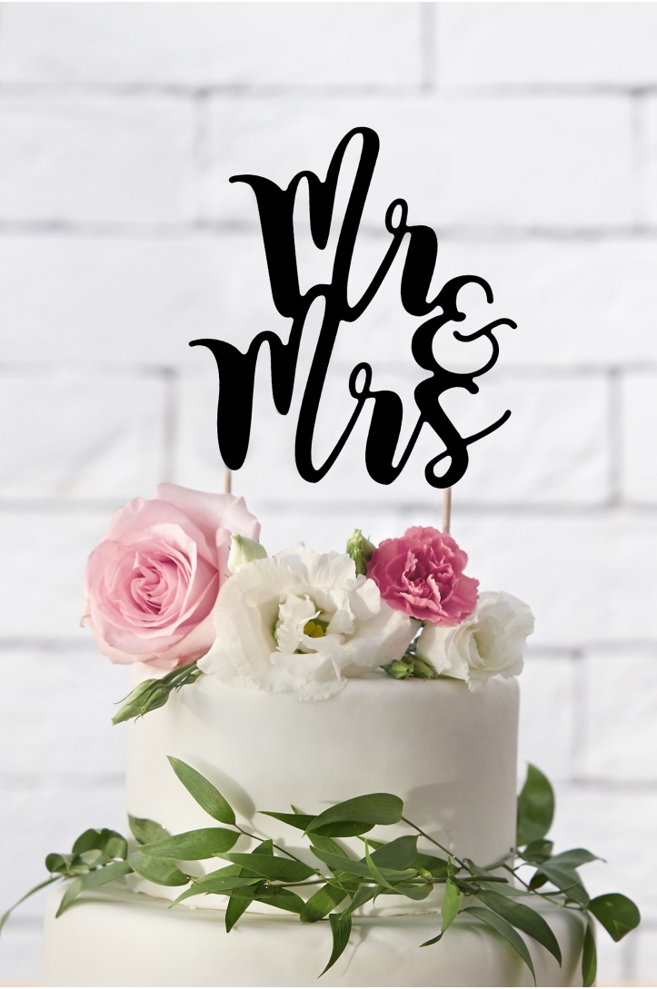 Topper na tort Mr&Mrs, 25,5 cm