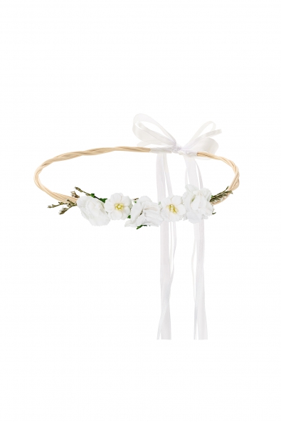 Flower crown, white, 18cm