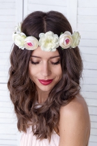 Flower crown, white, 17cm