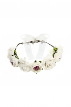 Flower crown, white, 17cm