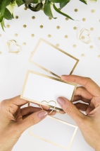 Place cards - Frame, gold, 9.5x5.5cm