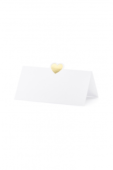 Place cards - Heart, gold, 10x5cm