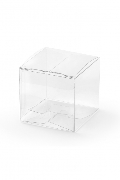 Pudełeczka kwadratowe, transparentne, 5x5x5cm