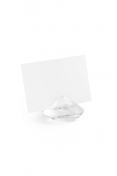 Diamond place card holder, colourless, 40 mm