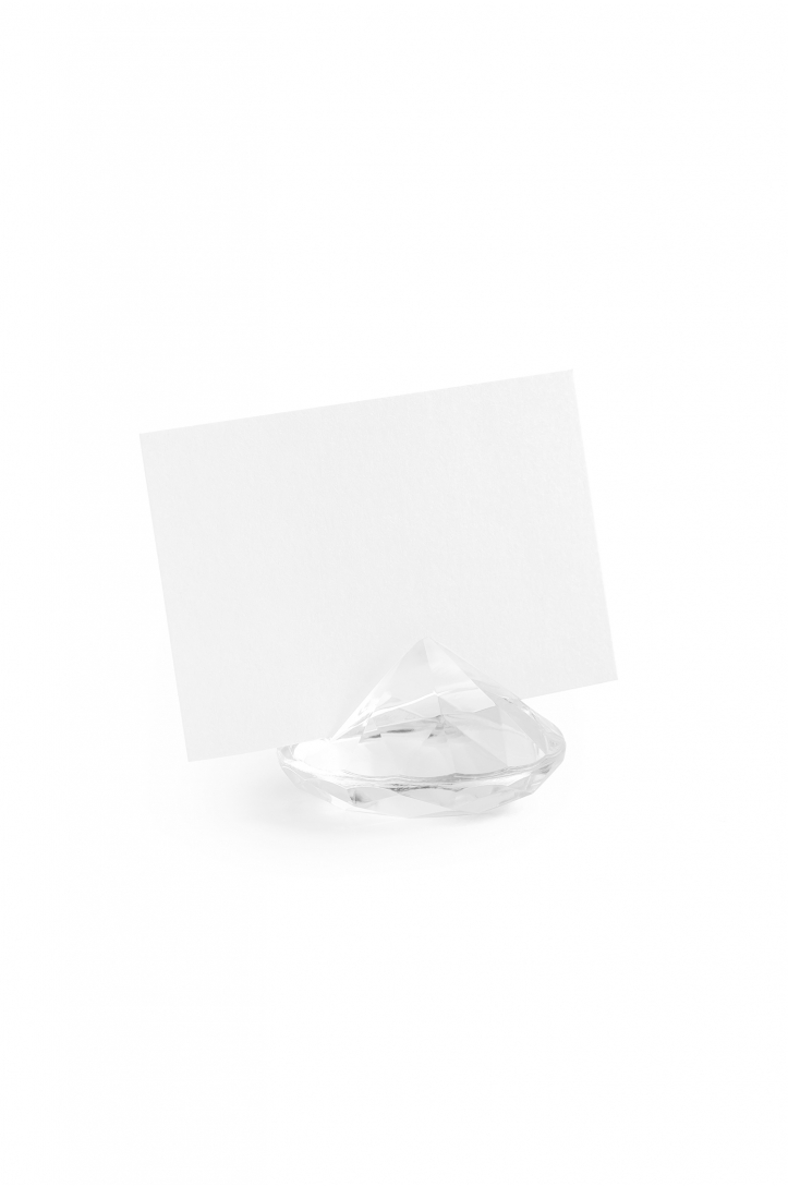 Diamond place card holder, colourless, 40 mm