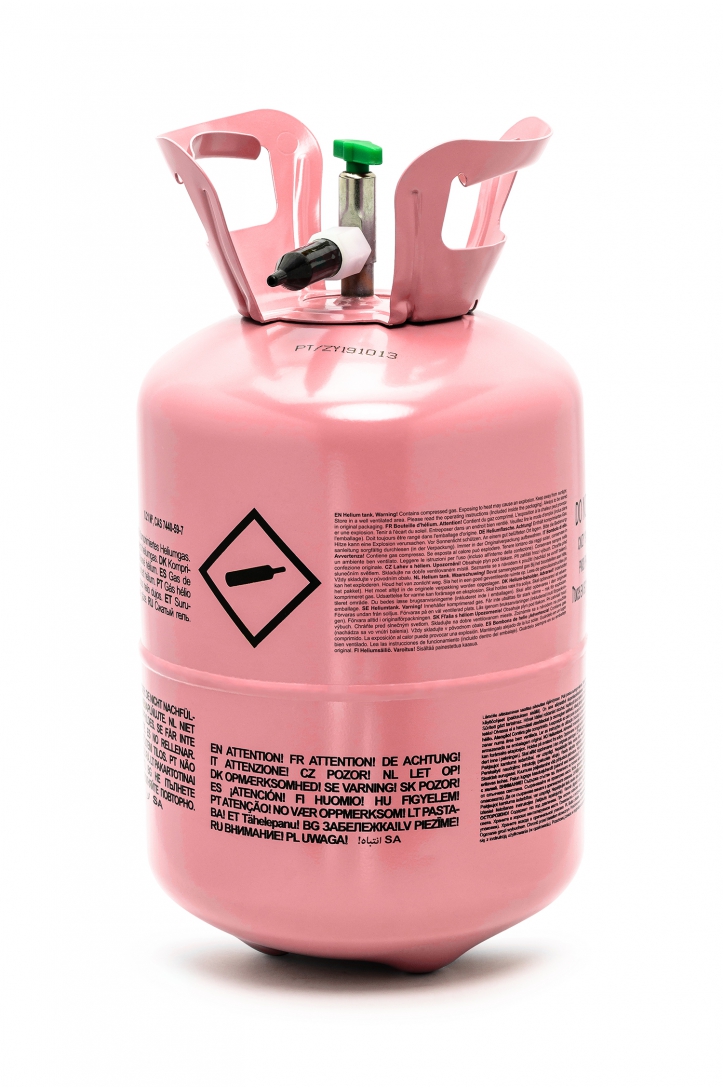 Helium tank, pink, 30 balloons