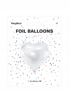 Foil Balloon Heart, 61cm, white