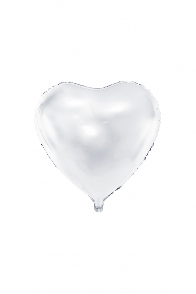  Foil Balloon Heart, 45cm, white