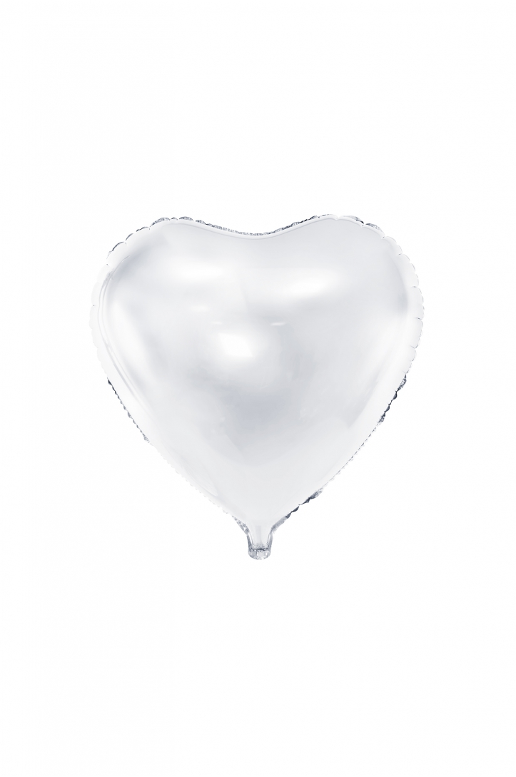 Foil Balloon Heart, 61cm, white