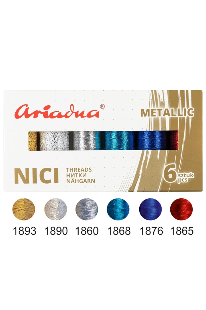 Faden-sets Metallic Silva NIEBO 6 Farben