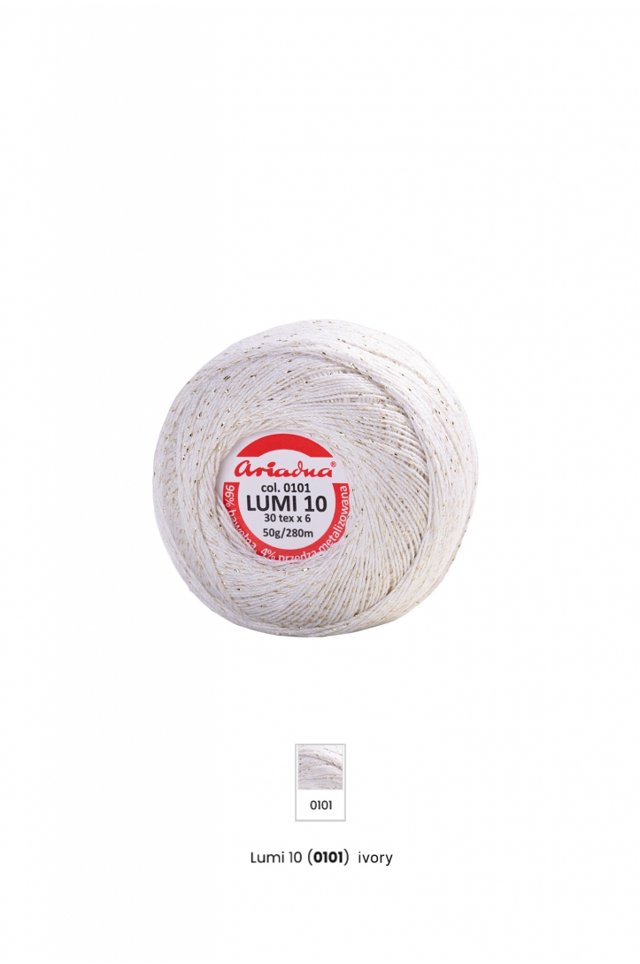 Lumi Metallic Crochet Thread 10, 50g, 280m