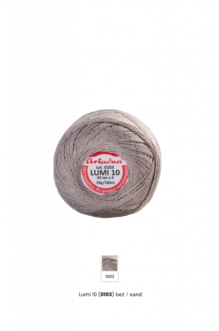 Lumi Metallic Crochet Thread 10, 50g, 280m