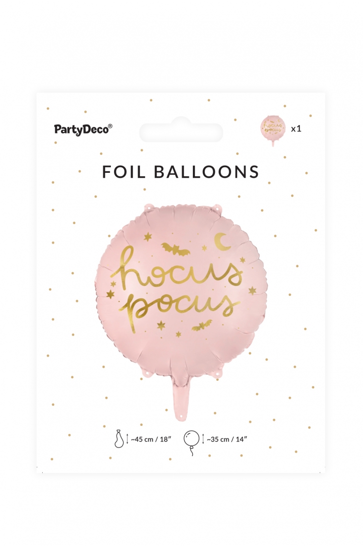 Foil balloon Hocus Pocus, 45 cm, pink