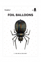 Foil balloon Spider, 60x101cm, black