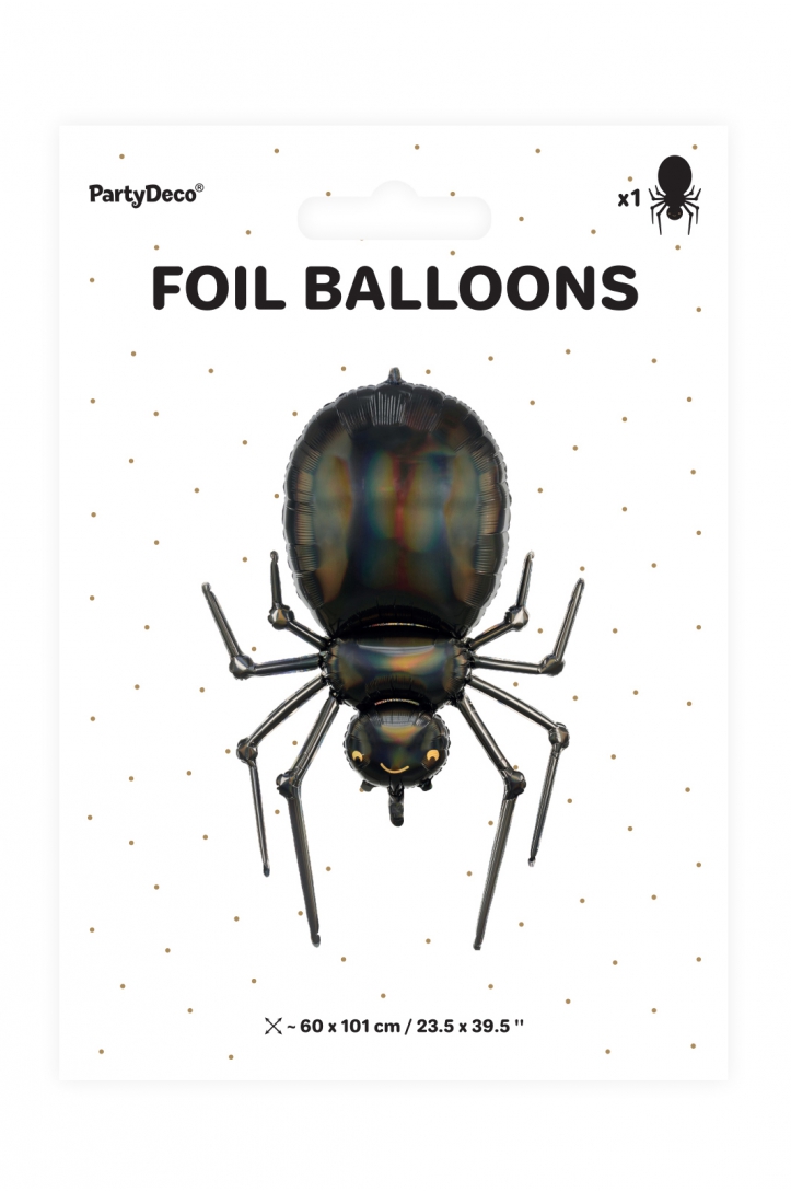 Foil balloon Spider, 60x101cm, black