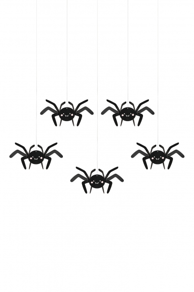  Paper decoration Spiders, 27x17 cm, black