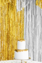 Party curtain, gold, 0.9 x 2.5m