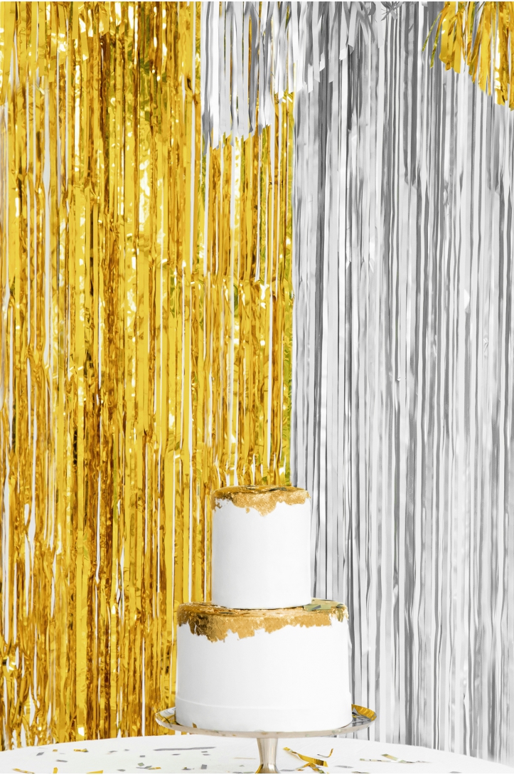 Party curtain, gold, 0.9 x 2.5m