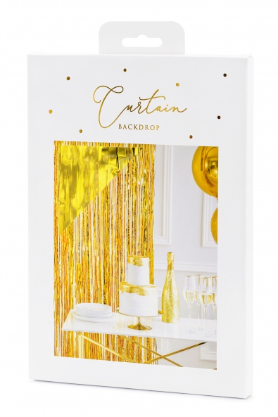 Party curtain, gold, 0.9 x 2.5m