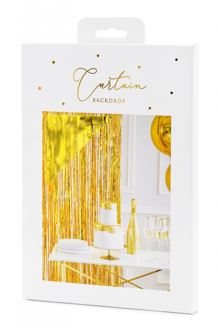 Party curtain, gold, 0.9 x 2.5m