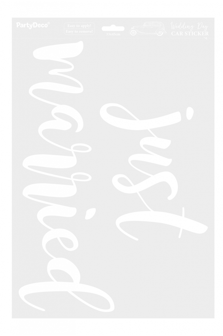 Wedding day car sticker - Just married, 33x45cm