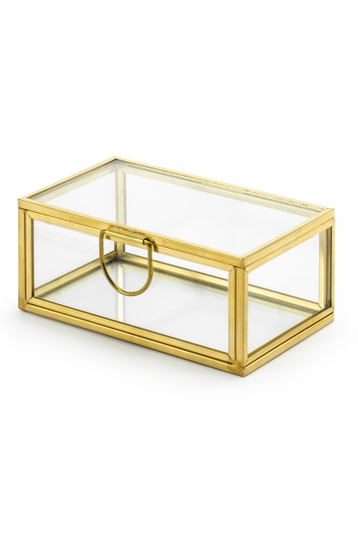  Glass box, gold, 9x5.5x4cm