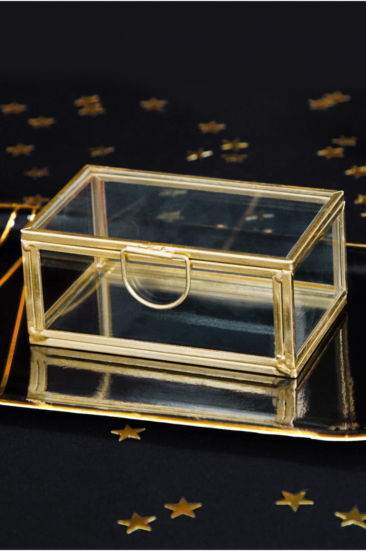 Glasbox, gold, 9x5,5x4cm