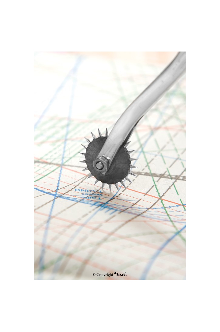 Tracing wheel 195 mm, serrated blade, wooden handle TEXI 4045