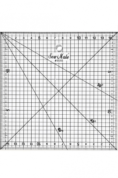 Lineal für Patschwork und Quilting, 160x160 mm, Zentimeterskala, schwarz