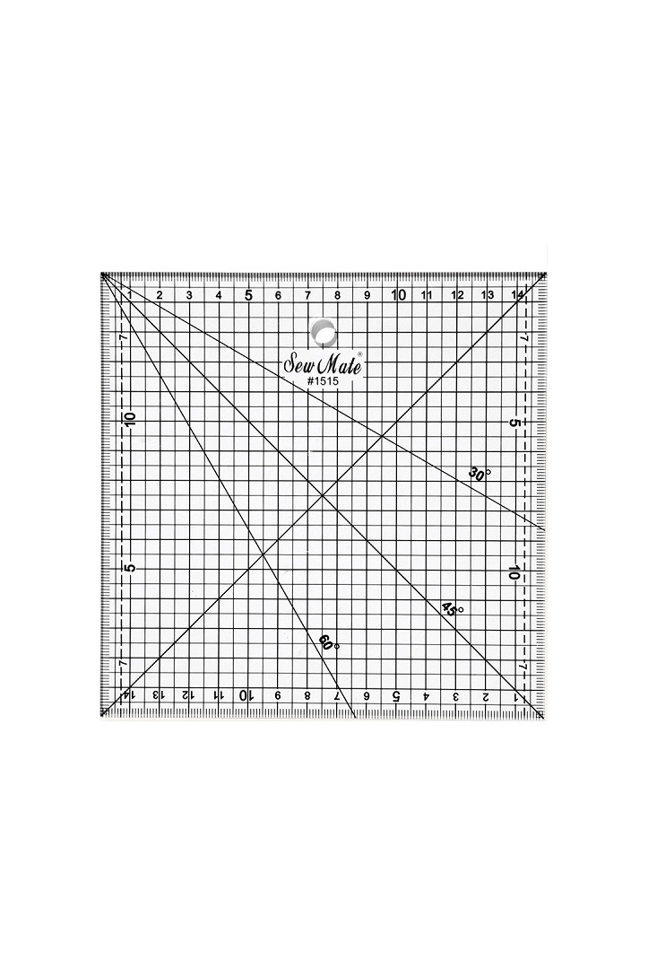 Lineal für Patschwork und Quilting, 160x160 mm, Zentimeterskala, schwarz