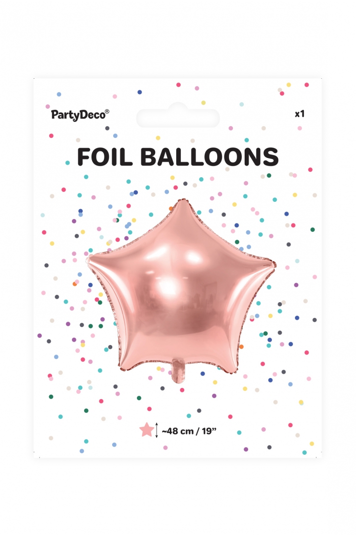 FOIL BALLOON METALLIC STAR 48 CM, ROSE GOLD