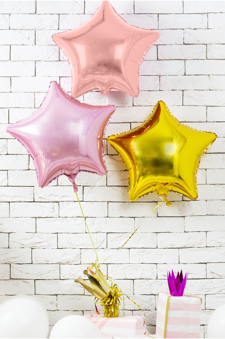 FOIL BALLOON METALLIC STAR 48 CM, ROSE GOLD