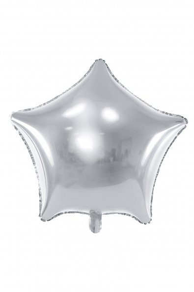 FOIL BALLOON METALLIC STAR 48 CM, SILVER