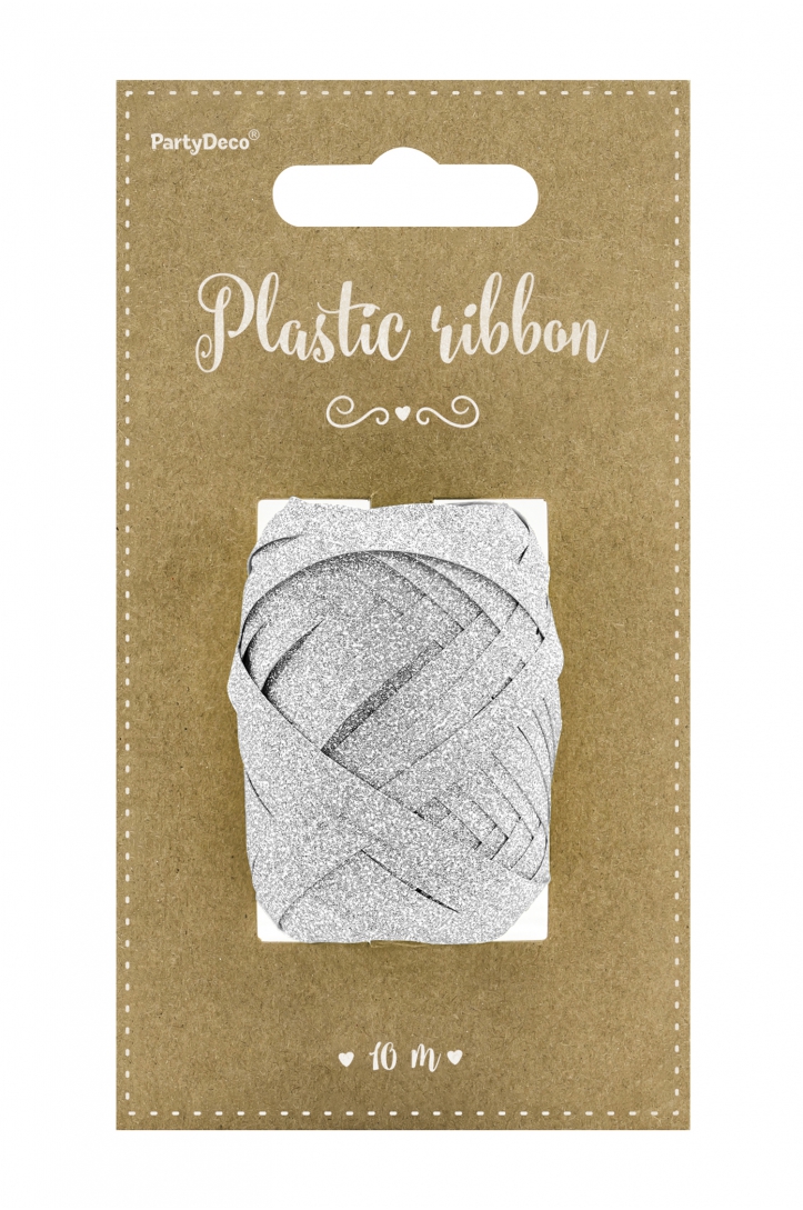 GOLD GLITTER PLASTIC RIBBON 5mm/10m