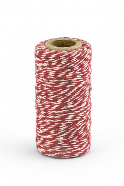 RED AND WHITE COTTON TWINE, 50m