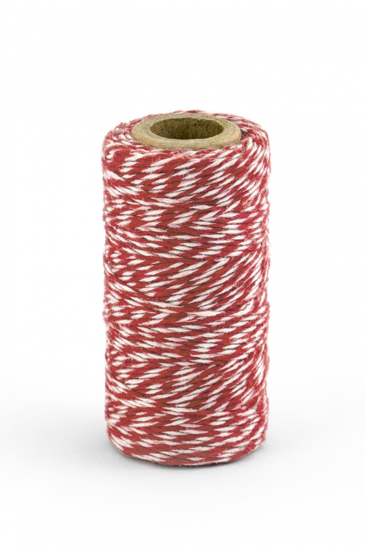 RED AND WHITE COTTON TWINE, 50m