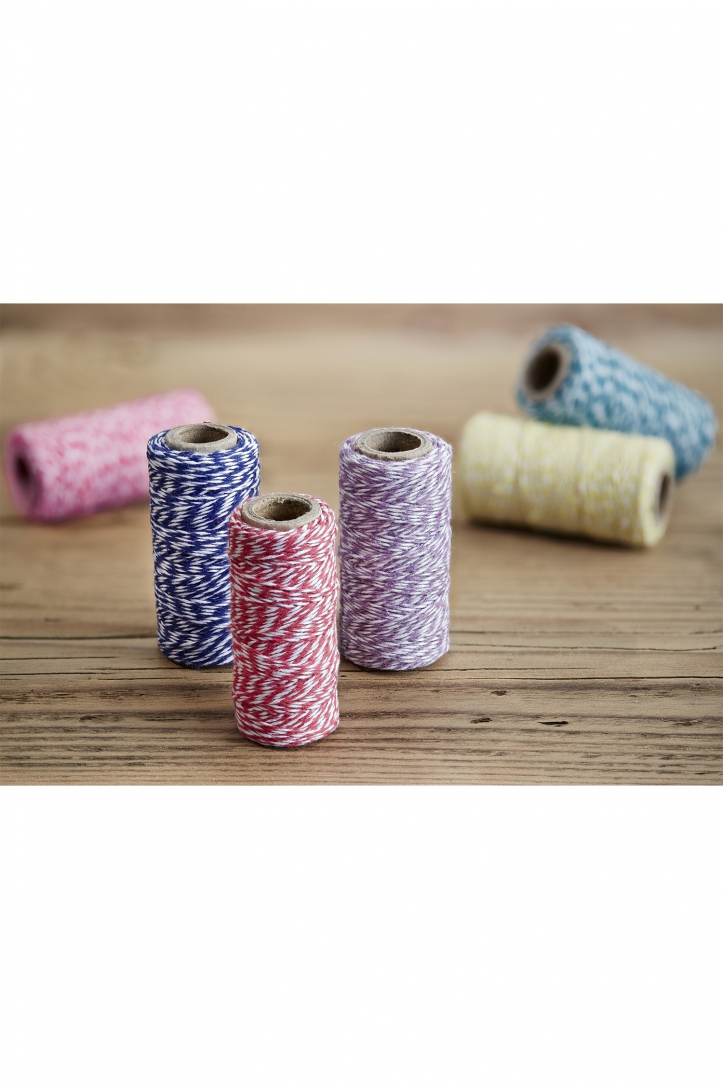 RED AND WHITE COTTON TWINE, 50m