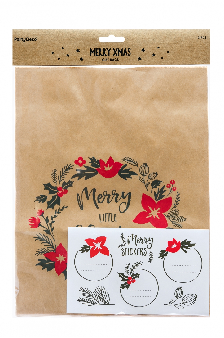 GIFT BAGS MERRY LITTLE CHRISTMAS 25x11x27cm