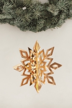 DECORATIVE SNOWFLAKE TAGS GOLD 15-25 cm