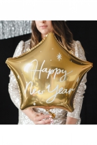 GOLDEN FOIL STAR-SHAPED BALLOON "HAPPY NEW YEAR" 47X50 cm